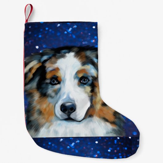 Australian Shepherd Kleine Kerstsok (Voorkant)