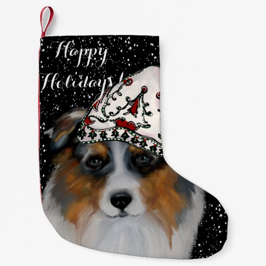Australian Shepherd Kleine Kerstsok (Voorkant)