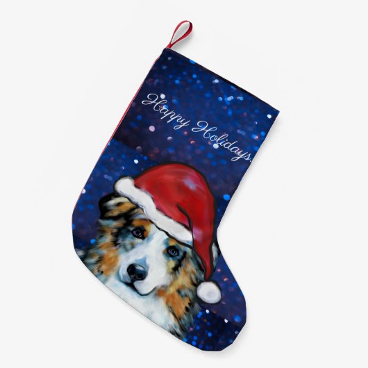 Australian Shepherd Kleine Kerstsok (Voorkant (Hangend))