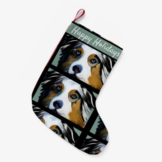 AUSTRALIAN SHEPHERD KLEINE KERSTSOK (Voorkant (Hangend))