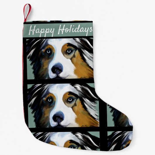 AUSTRALIAN SHEPHERD KLEINE KERSTSOK (Voorkant)