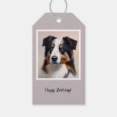 Australian Shepherd Kopf -  Cadeaulabel (Voorkant)