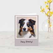 Australian Shepherd Kopf -  Kaart (Gele Bloem)