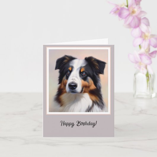 Australian Shepherd Kopf -  Kaart (Orchidee)