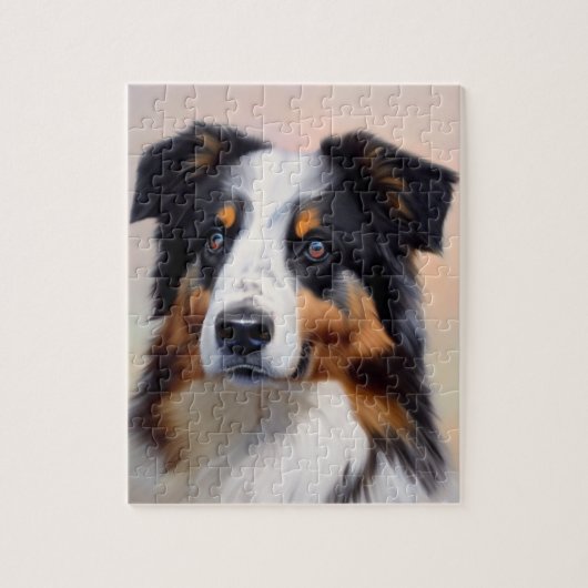 Australian Shepherd Kopf -  Legpuzzel (Verticaal)
