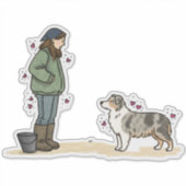 Australian Shepherd - Kudden Sticker (Voorkant)