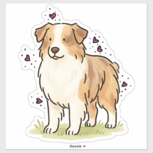 Australian Shepherd - Kudden Sticker (Vel)