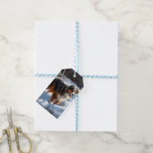 Australian Shepherd Laat Het Sneeuw Kerstmis Cadeaulabel (Met Touw)