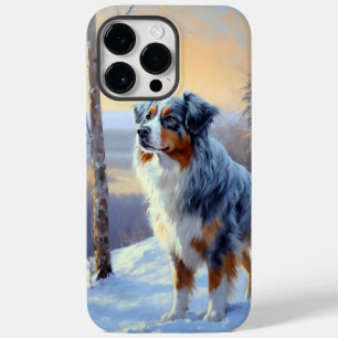 Australian Shepherd Laat Het Sneeuw Kerstmis Case-Mate iPhone 14 Pro Max Hoesje