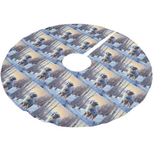 Australian Shepherd Laat Het Sneeuw Kerstmis Kerstboom Rok (Gekanteld)