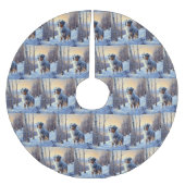 Australian Shepherd Laat Het Sneeuw Kerstmis Kerstboom Rok (Voorkant)