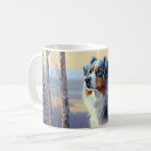 Australian Shepherd Laat Het Sneeuw Kerstmis Koffiemok (Voorkant links)