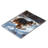 Australian Shepherd Laat Het Sneeuw Kerstmis Notitieboek (Linkerzijde)