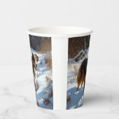 Australian Shepherd Laat Het Sneeuw Kerstmis Papieren Bekers (Rechts)