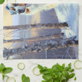 Australian Shepherd Laat Het Sneeuw Kerstmis Theedoek (Gevouwen)