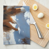 Australian Shepherd Laat Het Sneeuw Kerstmis Theedoek (Quarter Fold)