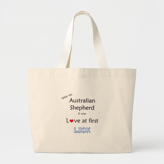 Australian Shepherd Lick Design Grote Tote Bag (Voorkant)