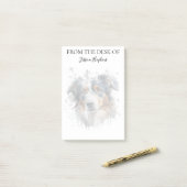 Australian Shepherd Liefhebber Monogram Honden Post-it® Notes (Op bureau)