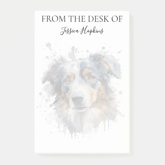 Australian Shepherd Liefhebber Monogram Honden Post-it® Notes (Voorkant)