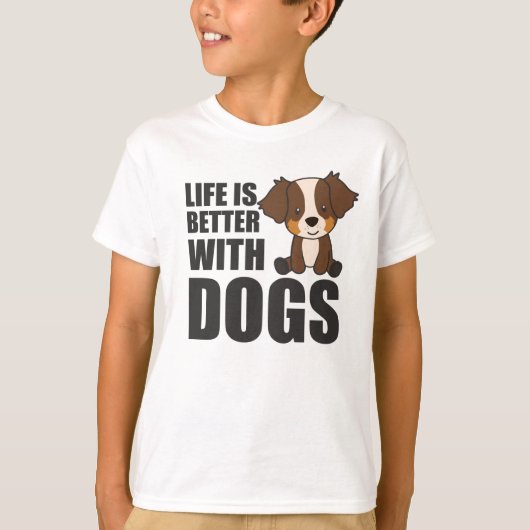 Australian Shepherd Life is beter bij honden T-shirt (Voorkant)