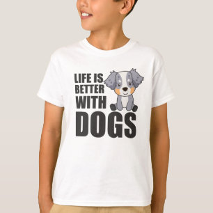 Australian Shepherd Life is beter bij honden T-shirt