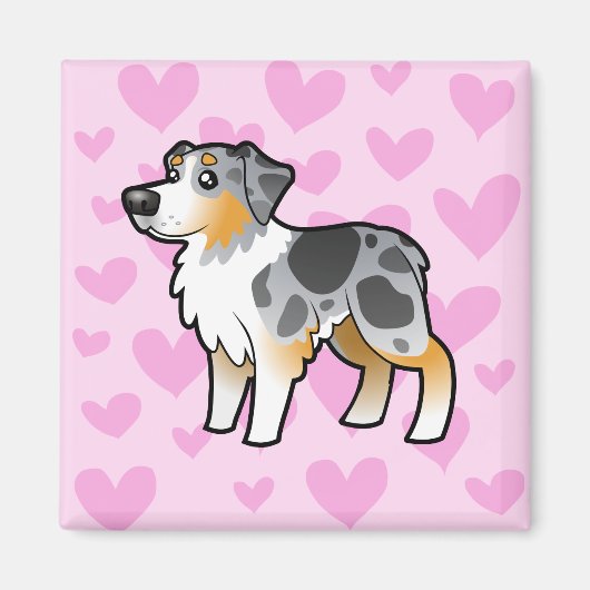 Australian Shepherd Love Magneet (Voorkant)