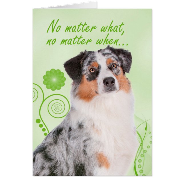 Australian Shepherd Love/Support Card (Voorkant)