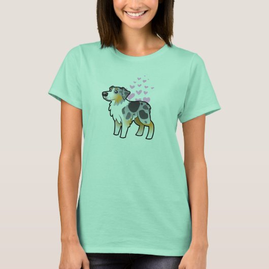 Australian Shepherd Love T-shirt (Voorkant)