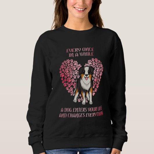 Australian Shepherd Love with Hearts Aussie Dog Trui (Voorkant)