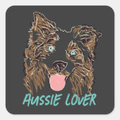 Australian Shepherd Lover Vierkante Sticker (Voorkant)