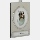 Australian Shepherd Ma 2 Verzilverd Banner Ornament (Rechts)