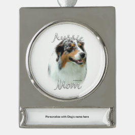 Australian Shepherd Ma 2 Verzilverd Banner Ornament