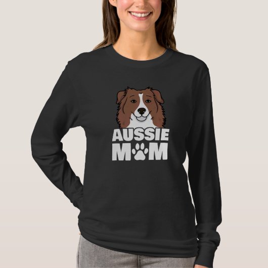Australian Shepherd Mam Dog Paw T-shirt (Voorkant)
