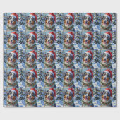 Australian Shepherd Merle Winter Christmas Art Cadeaupapier (Vlak)