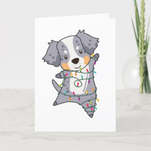 Australian Shepherd Merry Christmas Winter Adult C Feestdagen Kaart