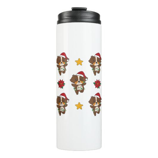 Australian Shepherd Merry Christmas Winter Dogs CH Thermosbeker (Voorkant)