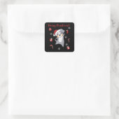 Australian Shepherd Merry Christmas Winter Vierkante Sticker (Tas)