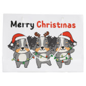 Australian Shepherd Merry Kerstmis Dogs Groot Cadeauzakje (Achterkant)