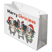 Australian Shepherd Merry Kerstmis Dogs Groot Cadeauzakje (Achterkant Gekanteld)