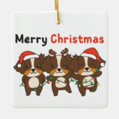 Australian Shepherd Merry Kerstmis Dogs Keramisch Ornament (Voorkant)