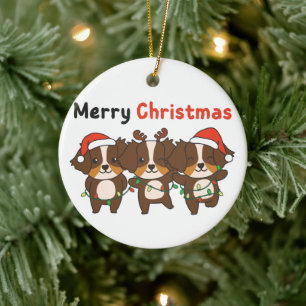 Australian Shepherd Merry Kerstmis Dogs Keramisch Ornament