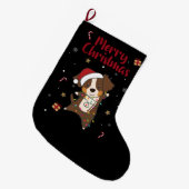 Australian Shepherd Merry Kerstwinter Grote C Kerstsok (Voorkant (Hangend))