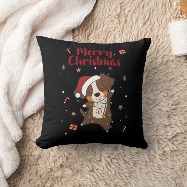 Australian Shepherd Merry Kerstwinter Throw P Kussen (Deken)