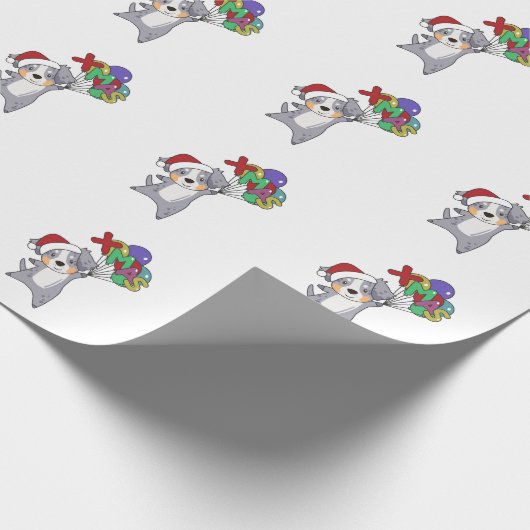 Australian Shepherd Merry Winter Cadeaupapier (Hoek)