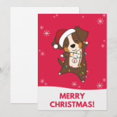 Australian Shepherd Merry Winter Feestdagenkaart (Voorkant / Achterkant)