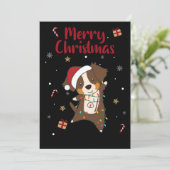 Australian Shepherd Merry Winter Feestdagenkaart (Staand voorkant)