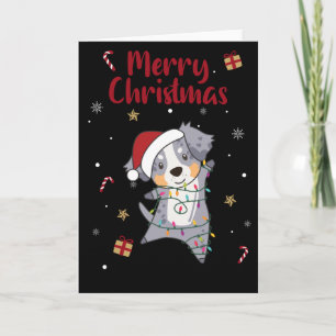 Australian Shepherd Merry Winter Kaart