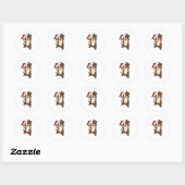 Australian Shepherd Merry Winter Ronde Sticker (Vel)
