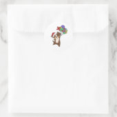 Australian Shepherd Merry Winter Ronde Sticker (Tas)