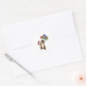Australian Shepherd Merry Winter Ronde Sticker (Envelop)